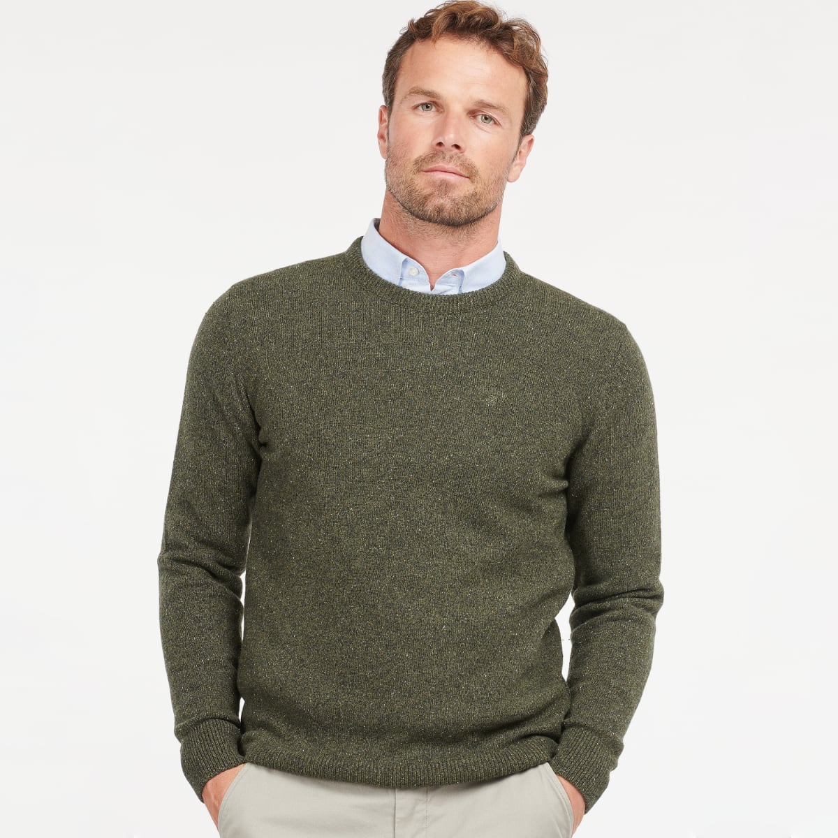 Barbour Tisbury Crew Neck Men's Jumper | Dark Seaweed
