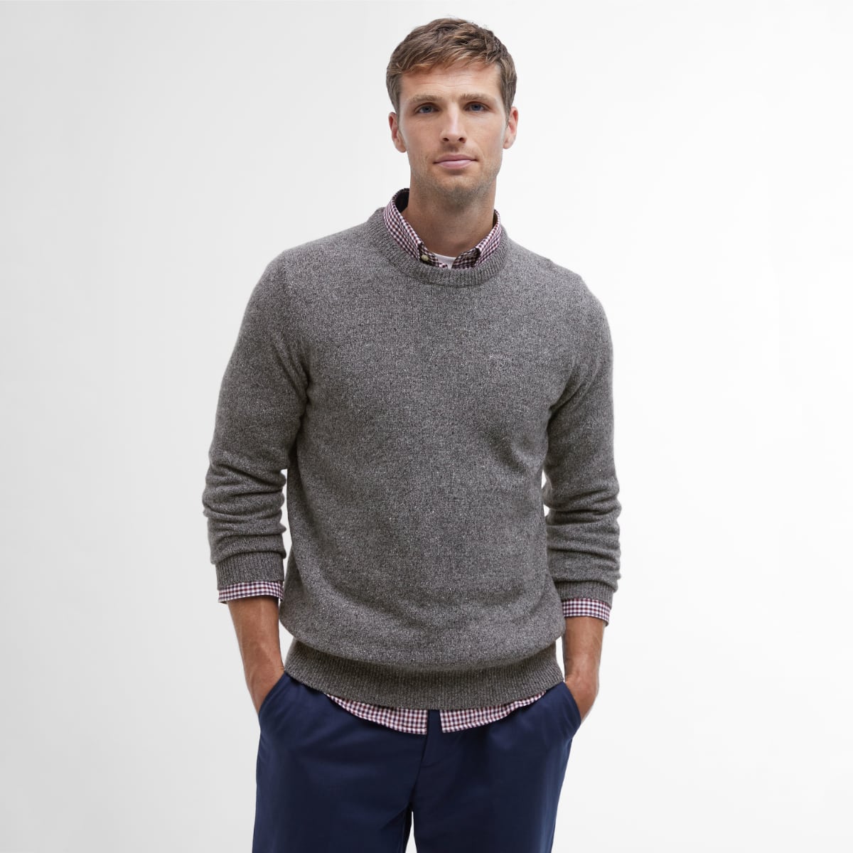 Barbour Tisbury Crew Neck Men's Jumper | Grey