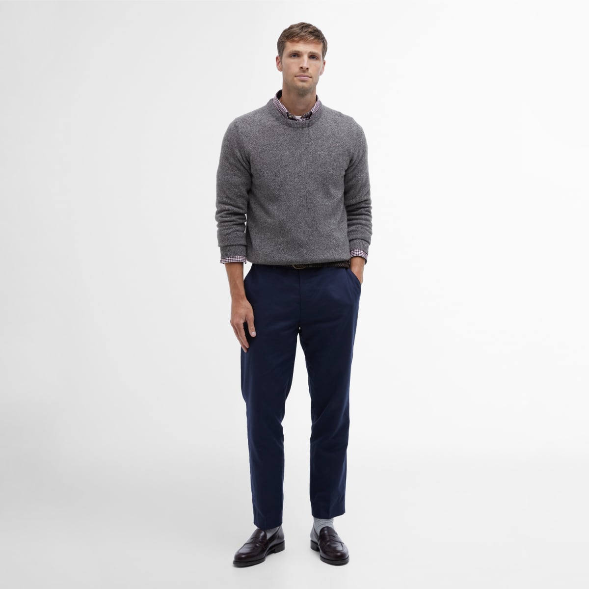 Barbour Tisbury Crew Neck Men's Jumper | Grey