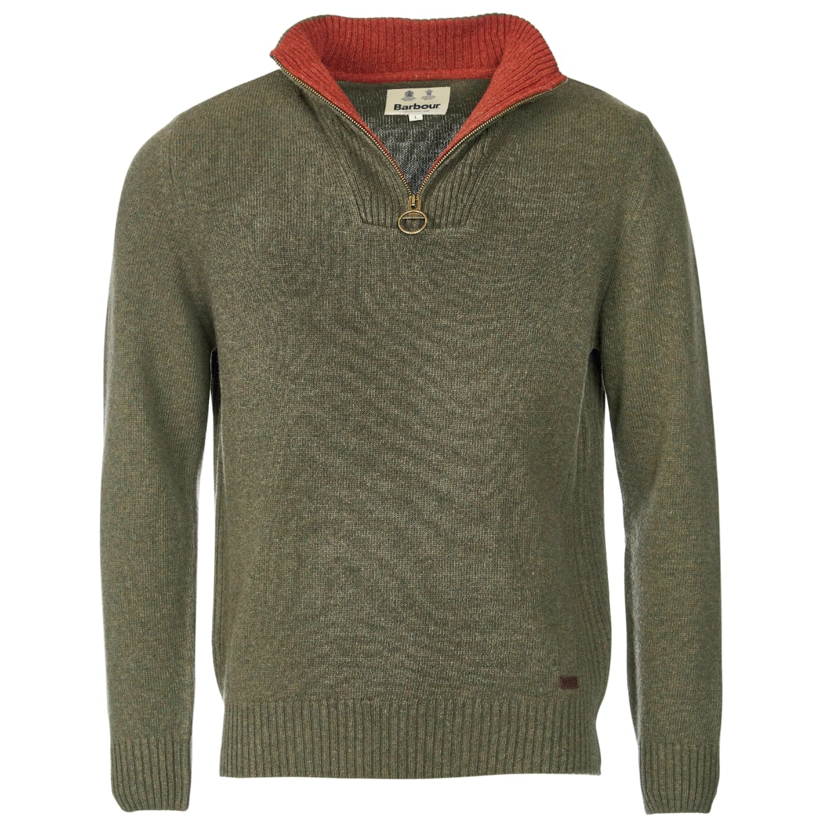 Barbour Nelson Essential Half Zip Men's Jumper | Seaweed