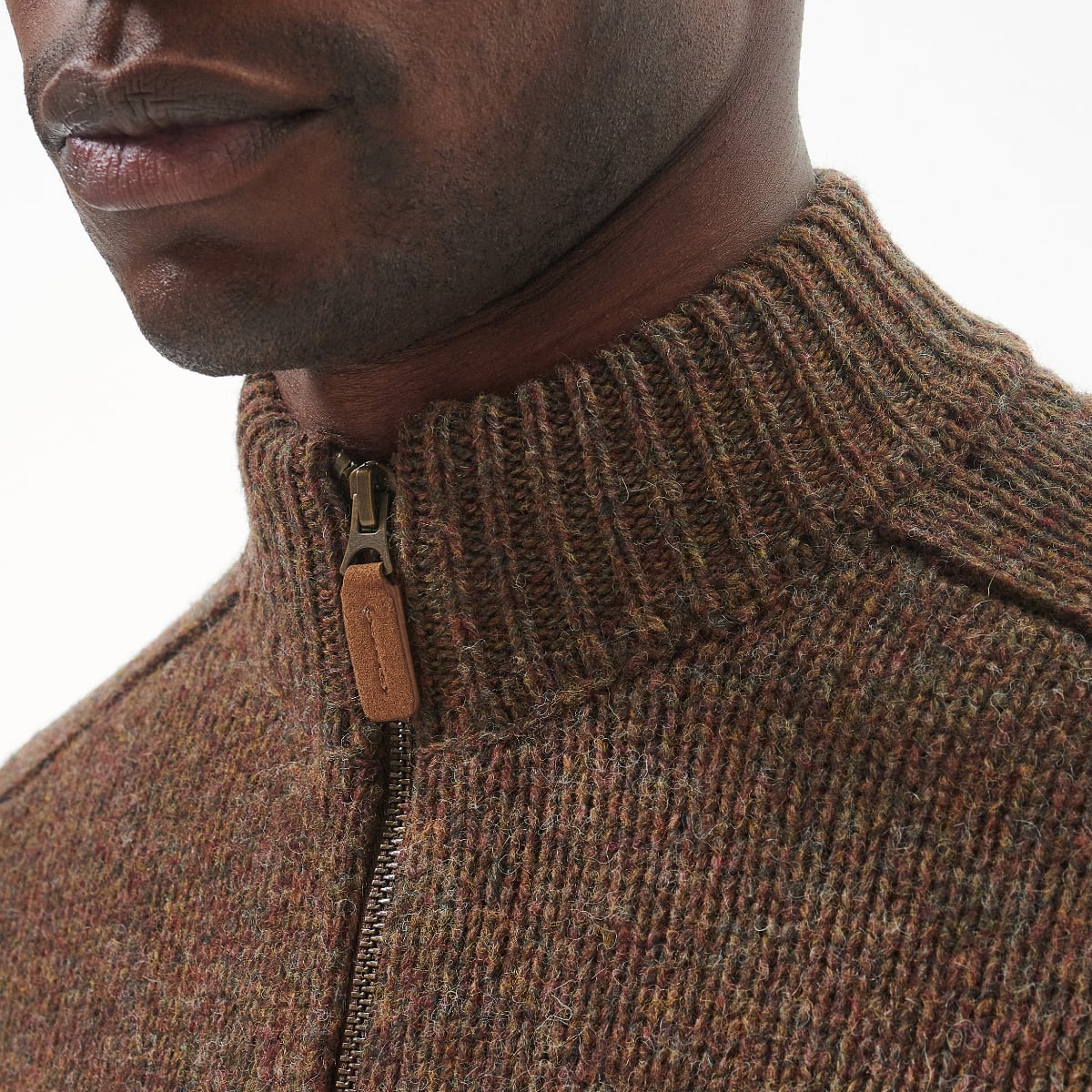 Barbour Calder Zip Through Men's Jumper | Olive Tweed
