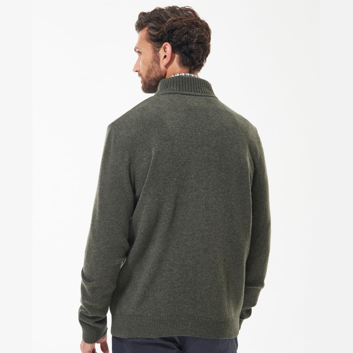 Barbour Nelson Essential Full Zip Men's Cardigan | Seaweed