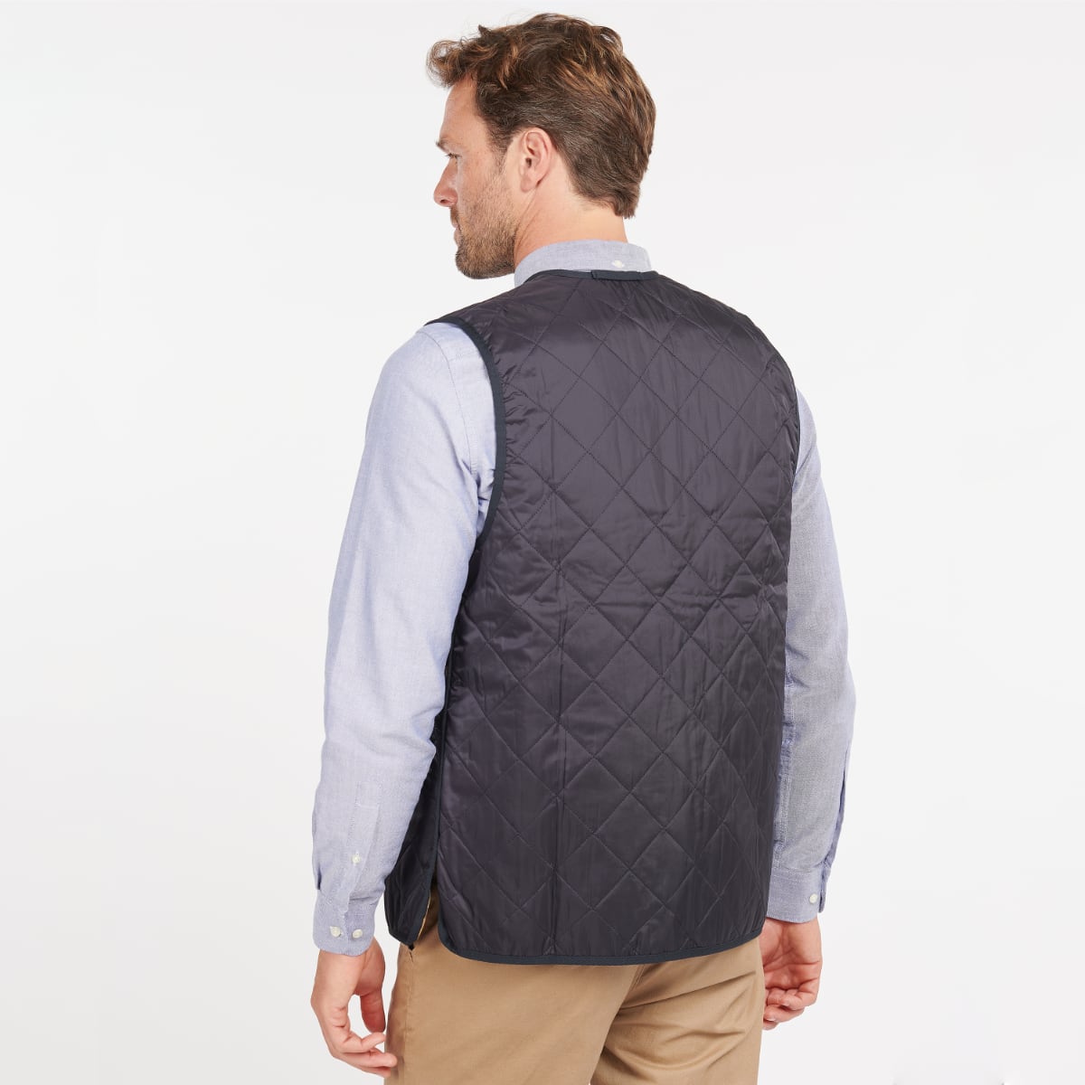 Barbour Zip-In Liner Quilted Men's Gilet | Navy (Dress Tartan Lining)