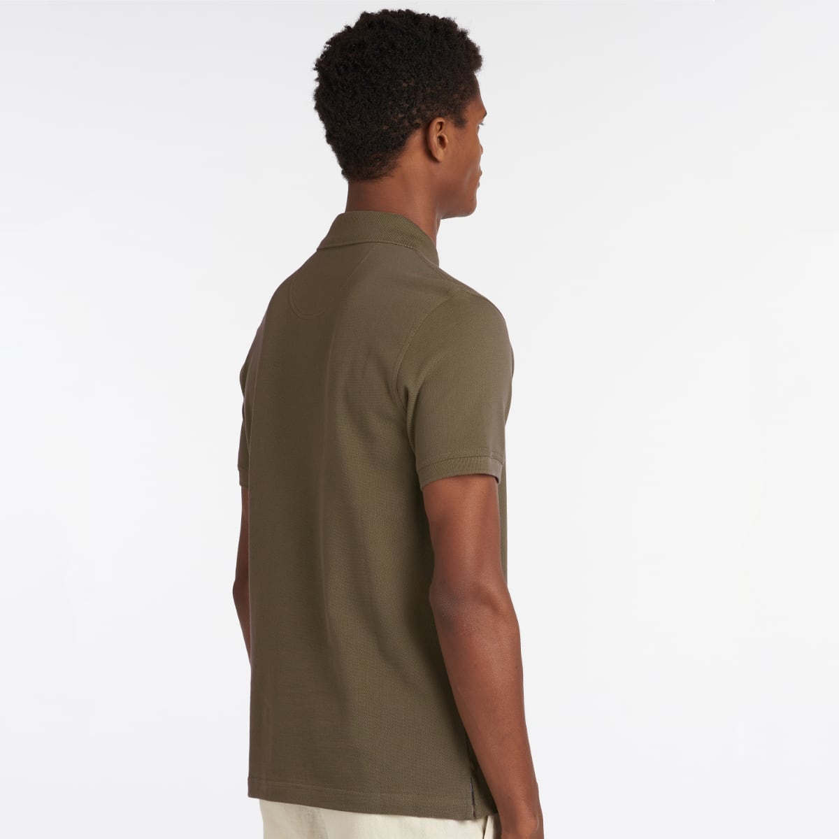 Barbour Tartan Pique Men's Polo Shirt | Dark Olive