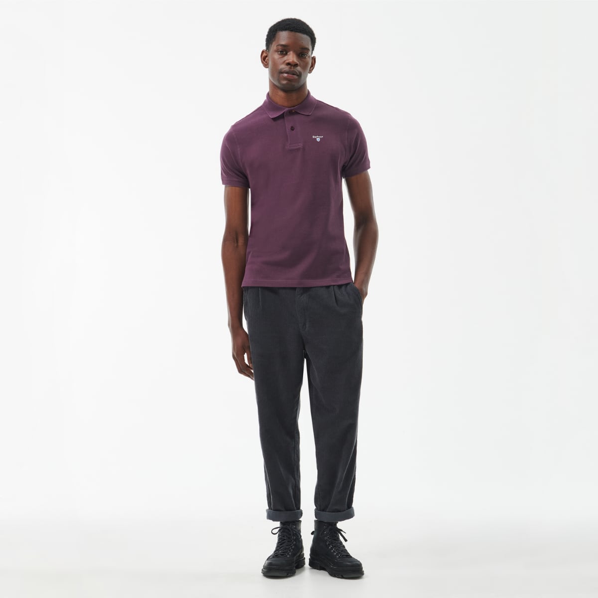 Barbour Tartan Pique Men's Polo Shirt | Fig