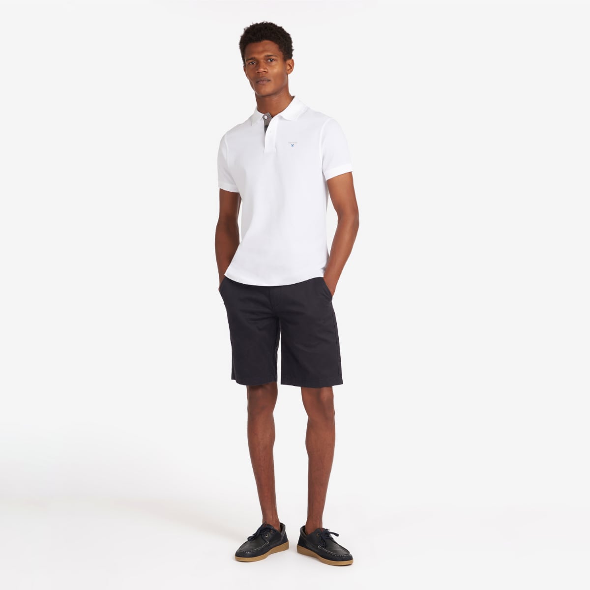 Barbour Tartan Pique Men's Polo Shirt | White Dress