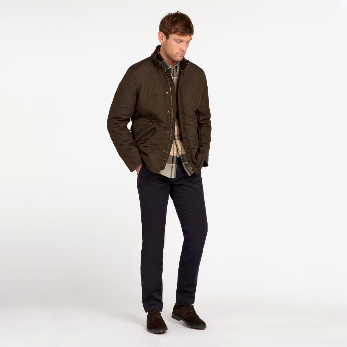 Barbour Powell Quilted Men's Jacket | Olive