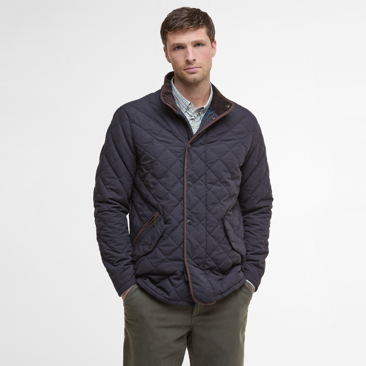 Barbour Waterproof Shoveler Quilted Men's Jacket | Navy