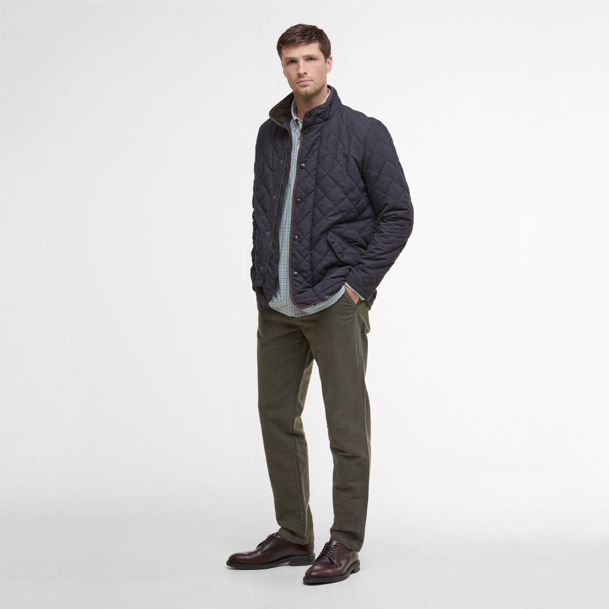 Barbour Waterproof Shoveler Quilted Men's Jacket | Navy
