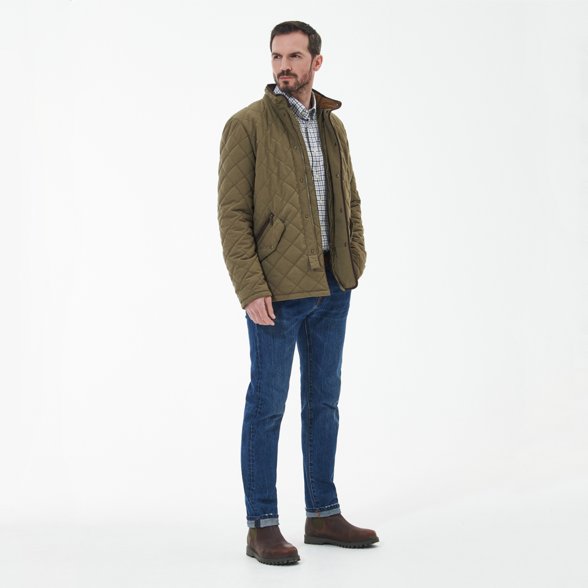 Barbour men's shoveler quilted jacket sales