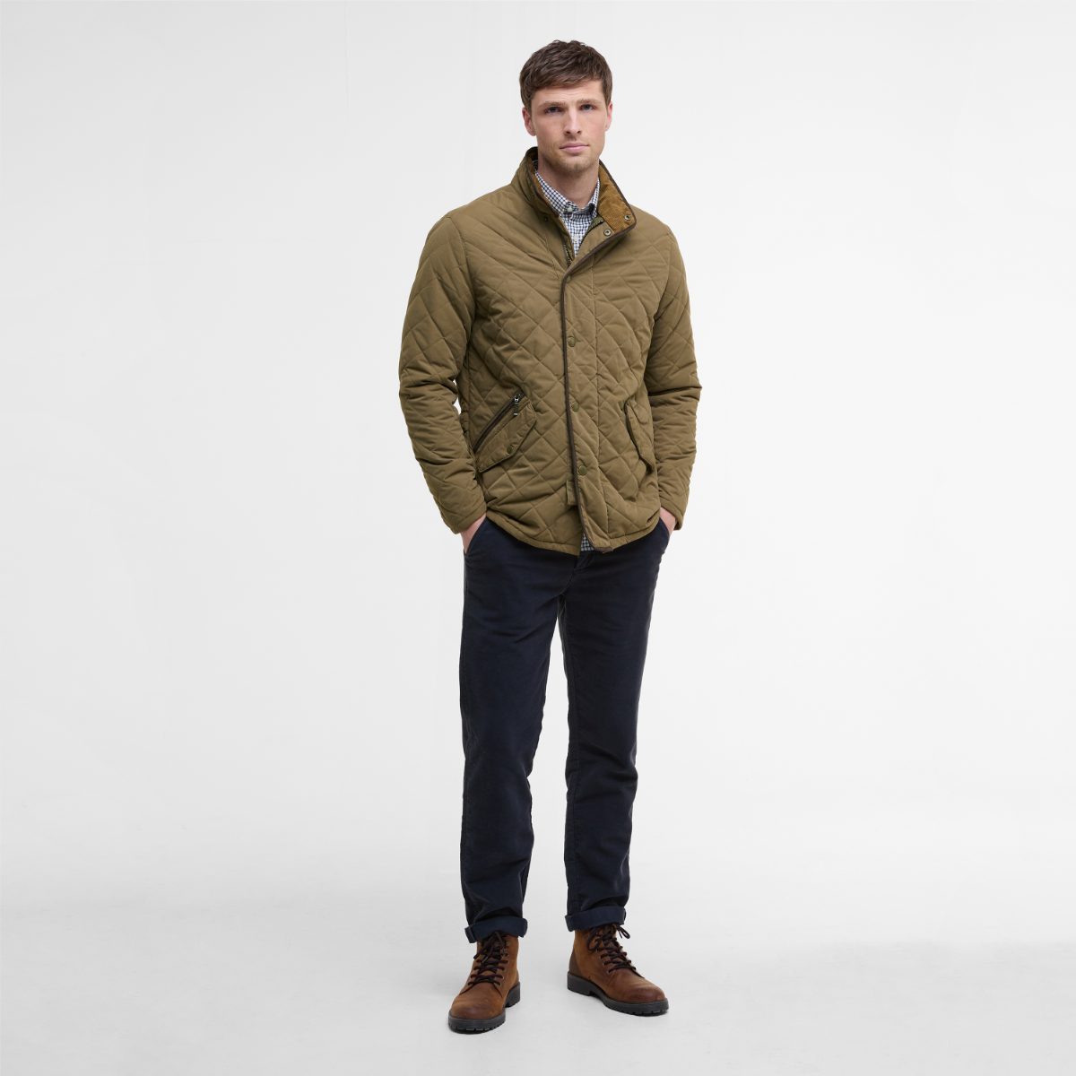 Barbour Waterproof Shoveler Quilted Men's Jacket | Clay