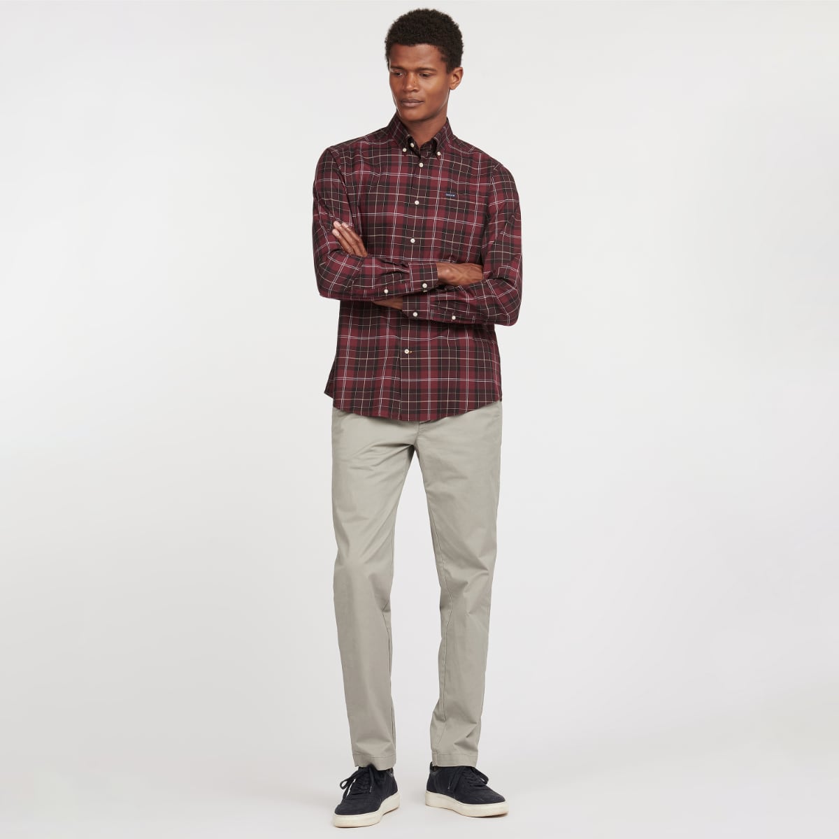 Barbour Wetheram Tailored Fit Men's Shirt | Winter Red