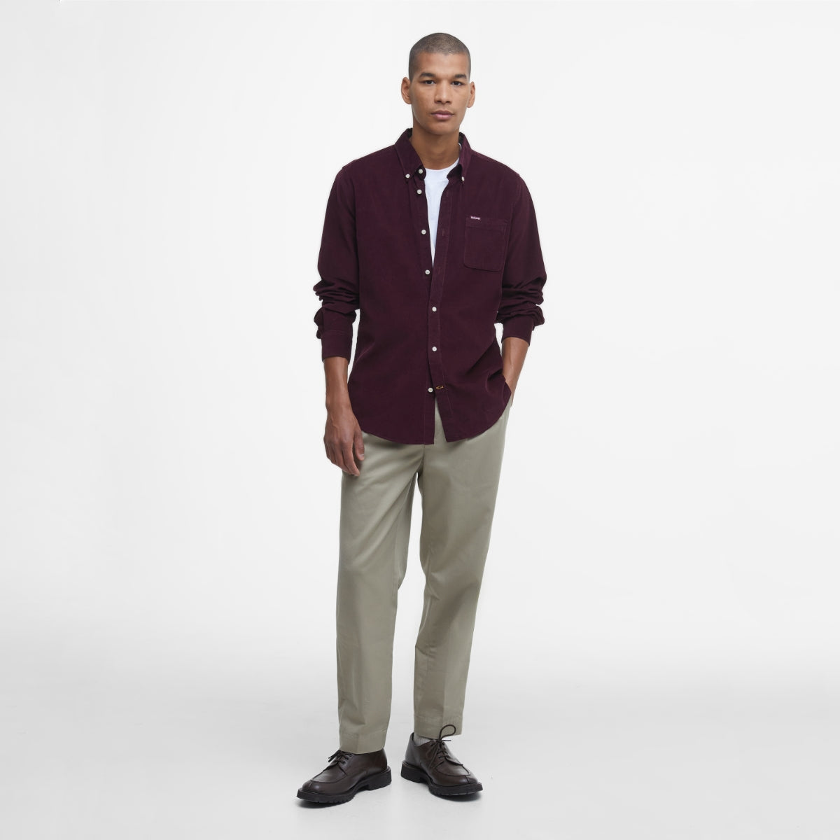 Barbour Ramsey Tailored Fit Men's Shirt | Winter Red