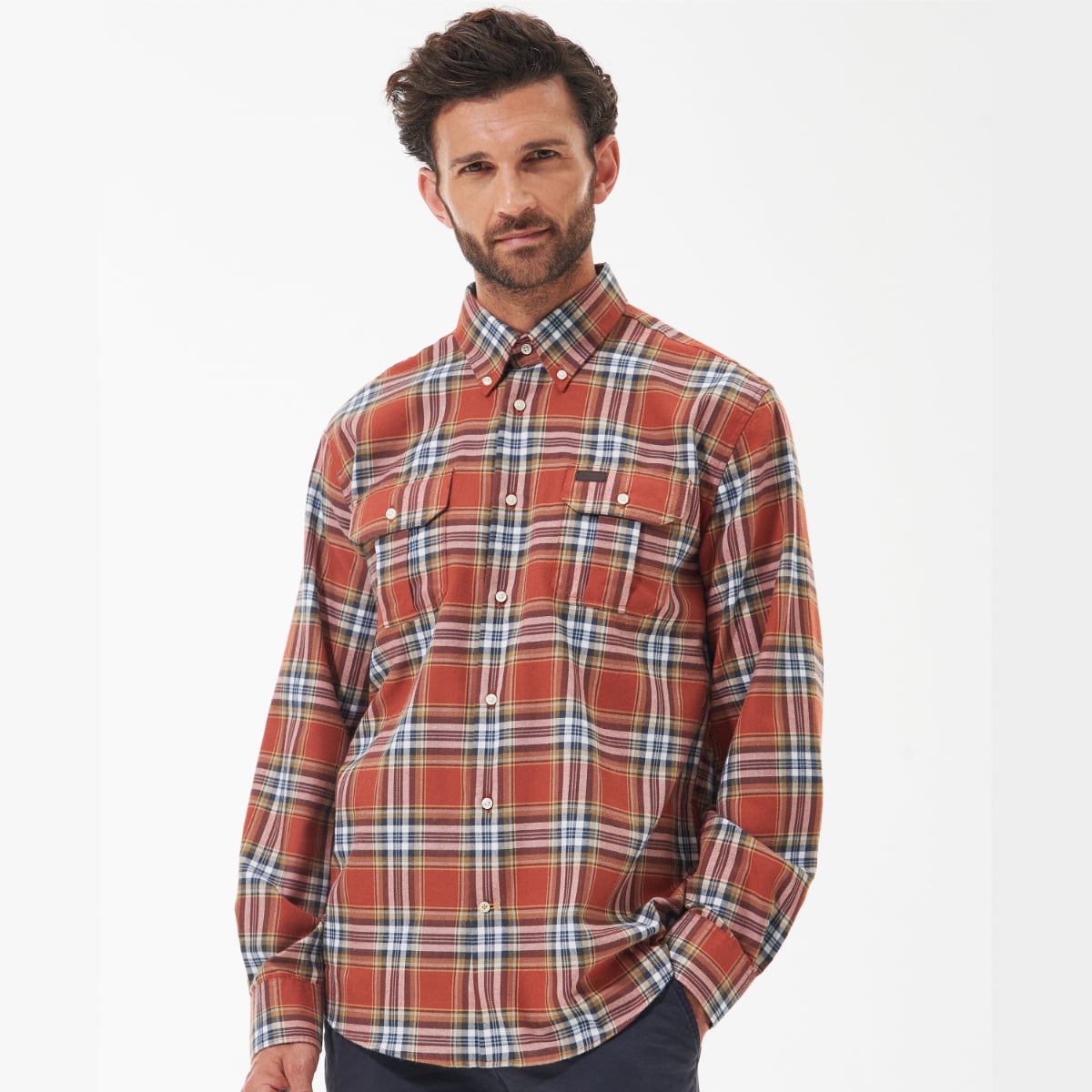 Barbour Singsby Thermo Weave Regular Fit Shirt | Rust