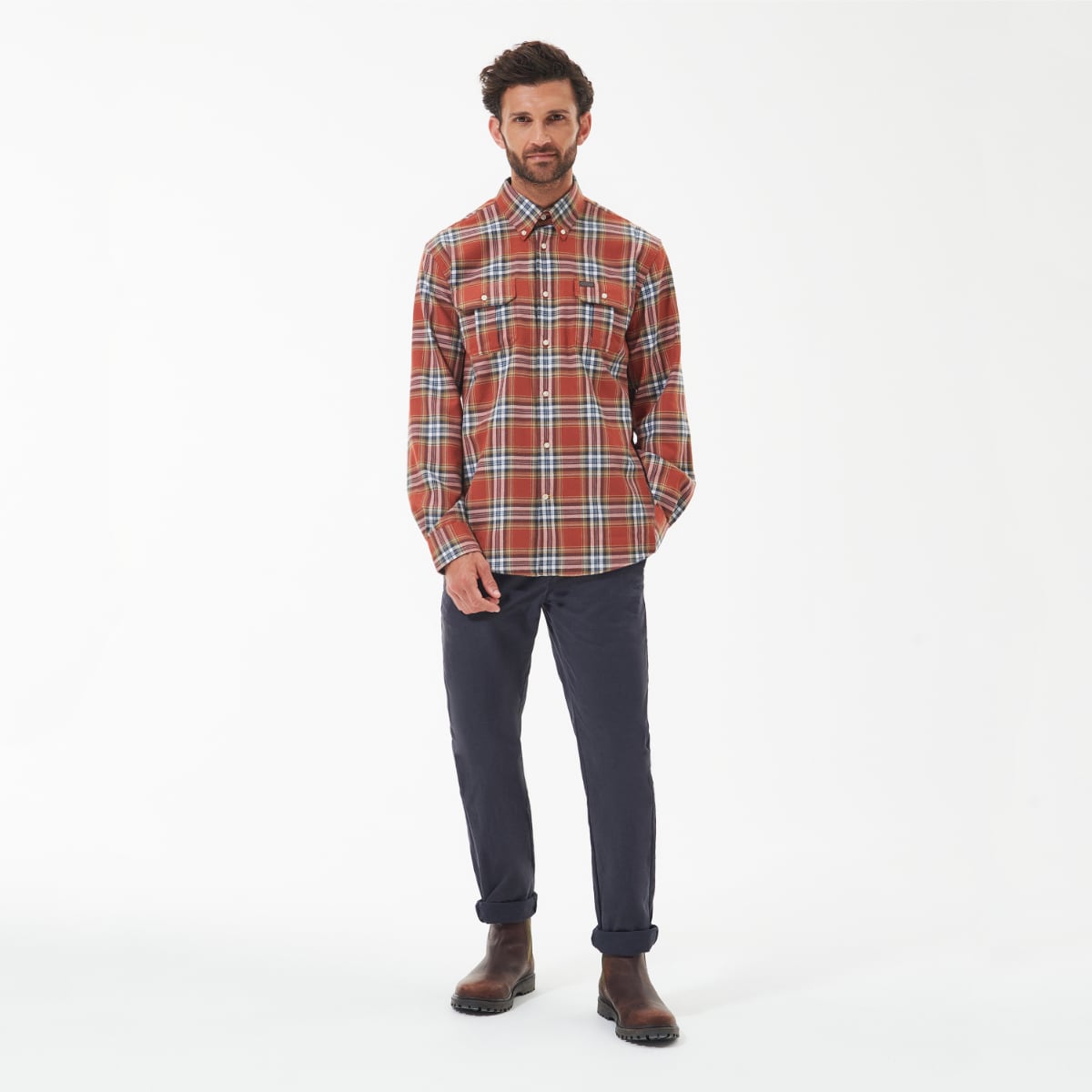 Barbour Singsby Thermo Weave Regular Fit Shirt | Rust