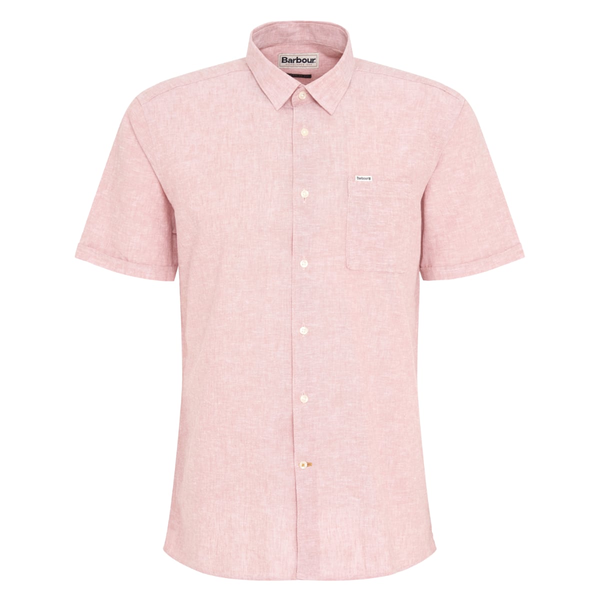 Barbour Nelson Short Sleeve Regular Fit Men's Shirt | Pink Clay