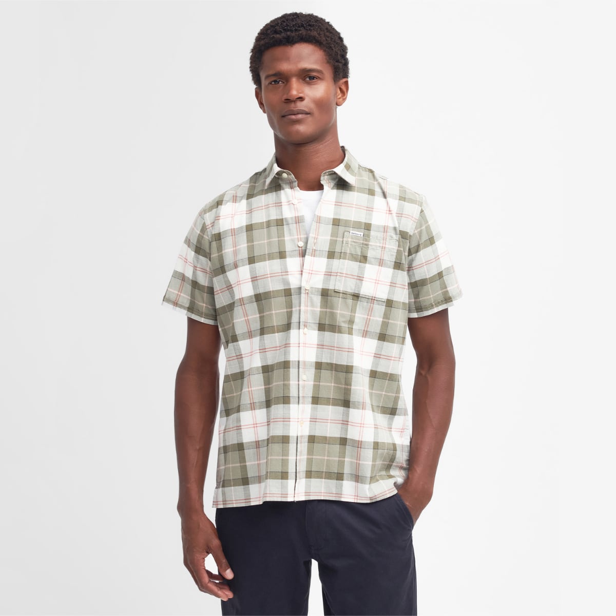 Barbour Gordon Short Sleeve Tailored Fit Men's Shirt | Glenmore Olive