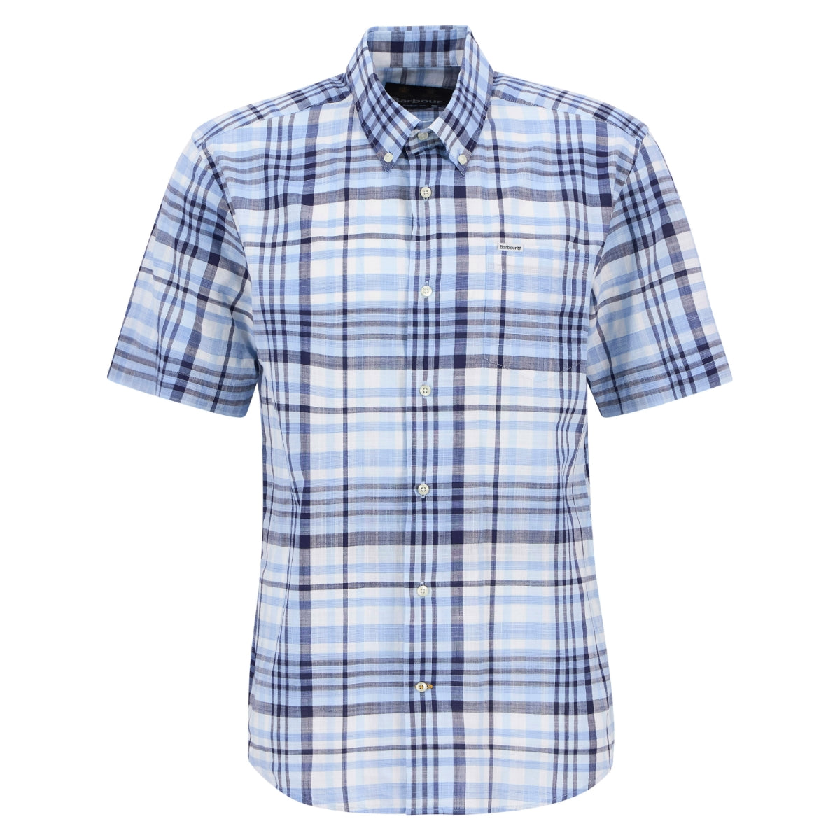Barbour Hartley Short-Sleeved Regular Fit Men's Shirt | Sky