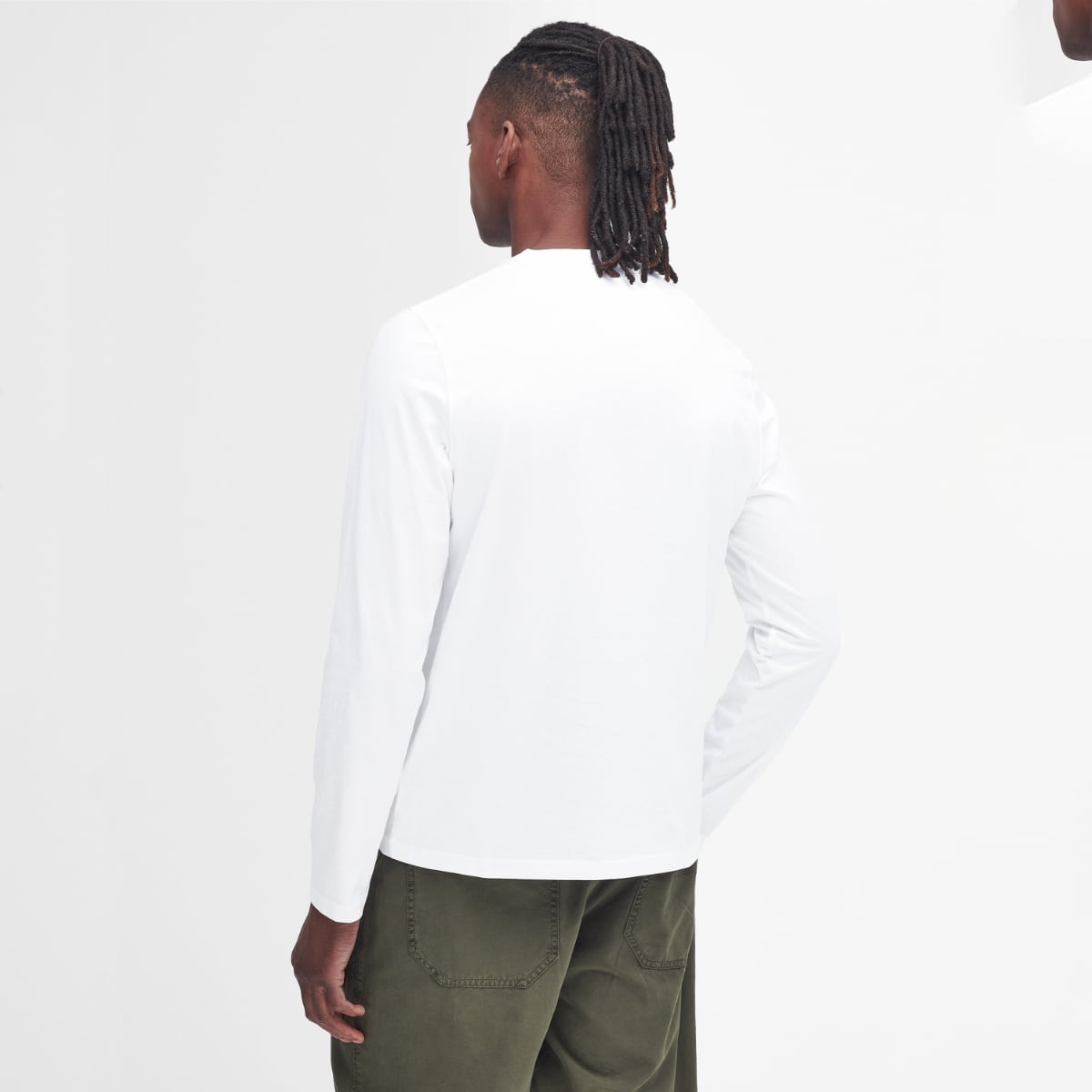 Barbour Men's LONG SLEEVE Sports T-Shirt | White