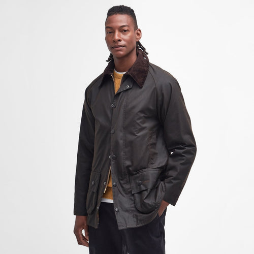 Barbour Classic Beaufort waxed jacket in Olive Sylkoil finish