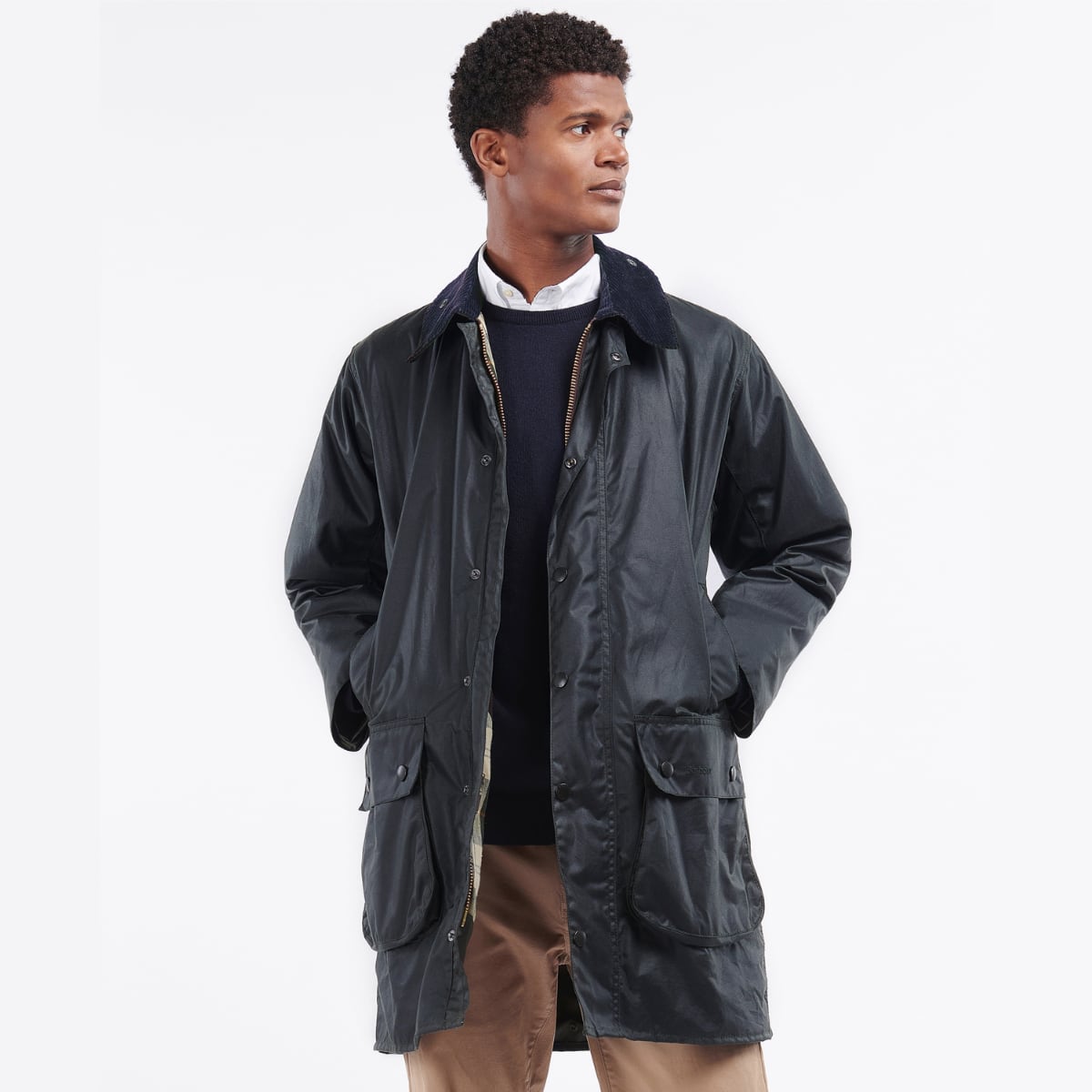 Barbour Border Men's Waxed Jacket | Navy