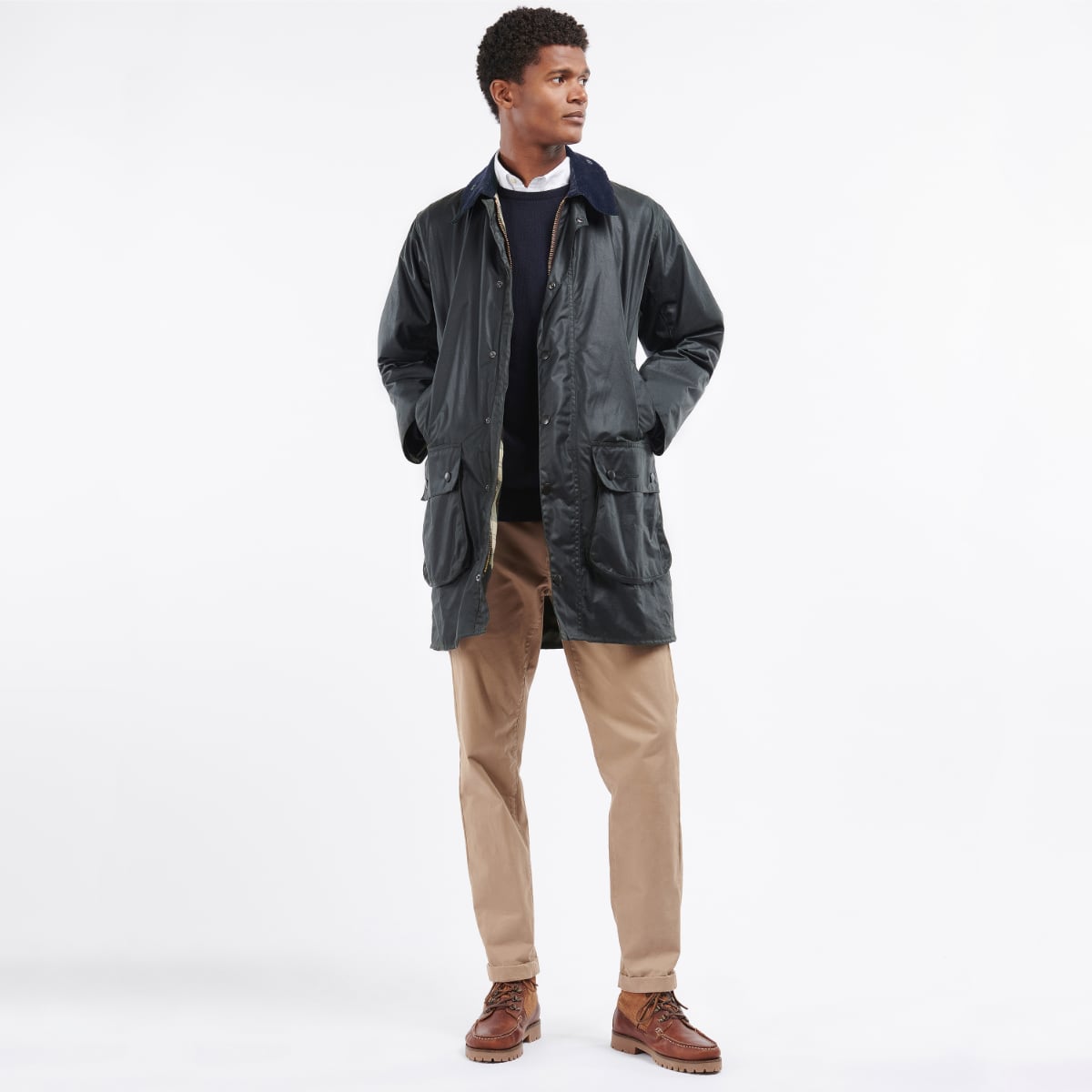 Barbour Border Men's Waxed Jacket | Navy