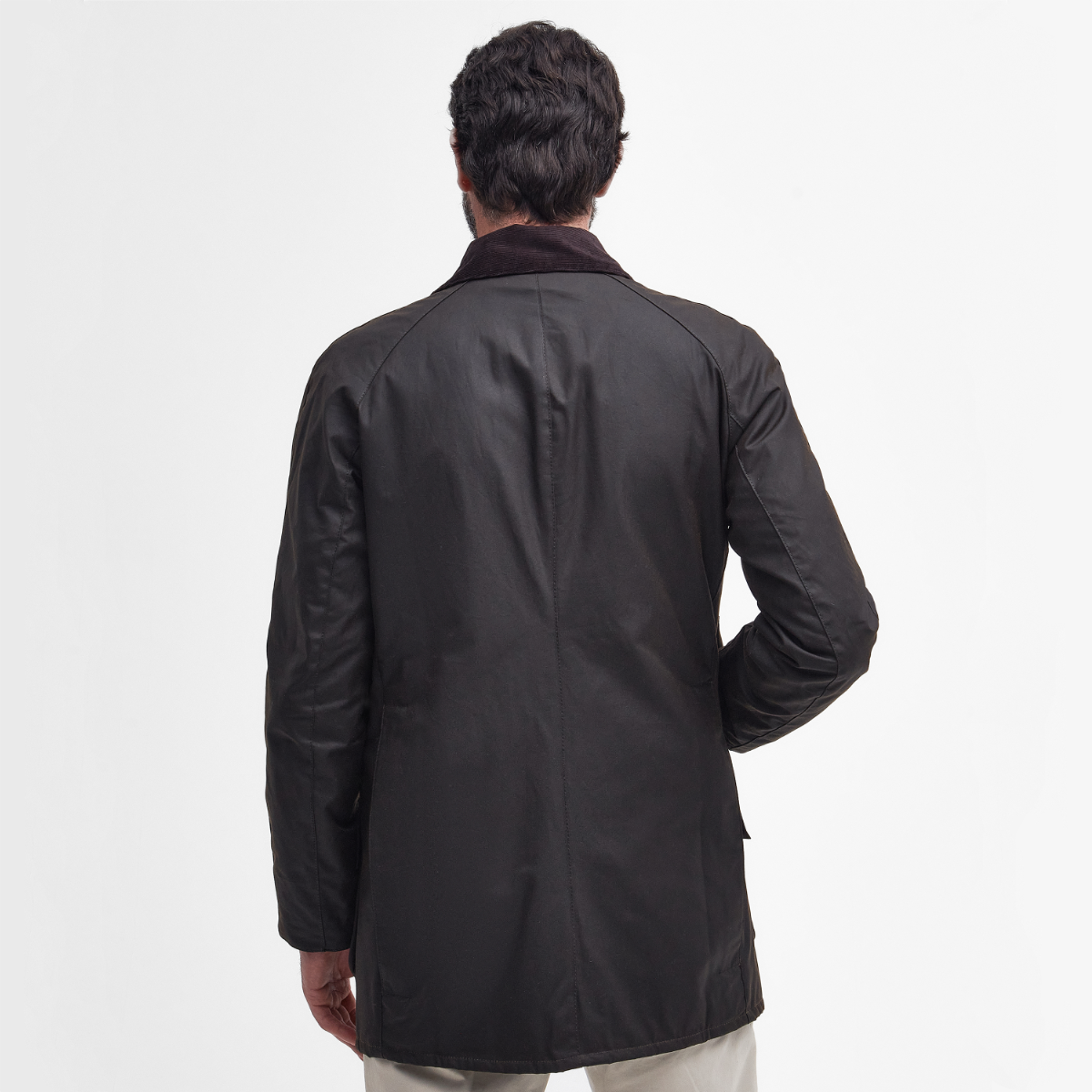 Back view of Barbour Beausby wax jacket