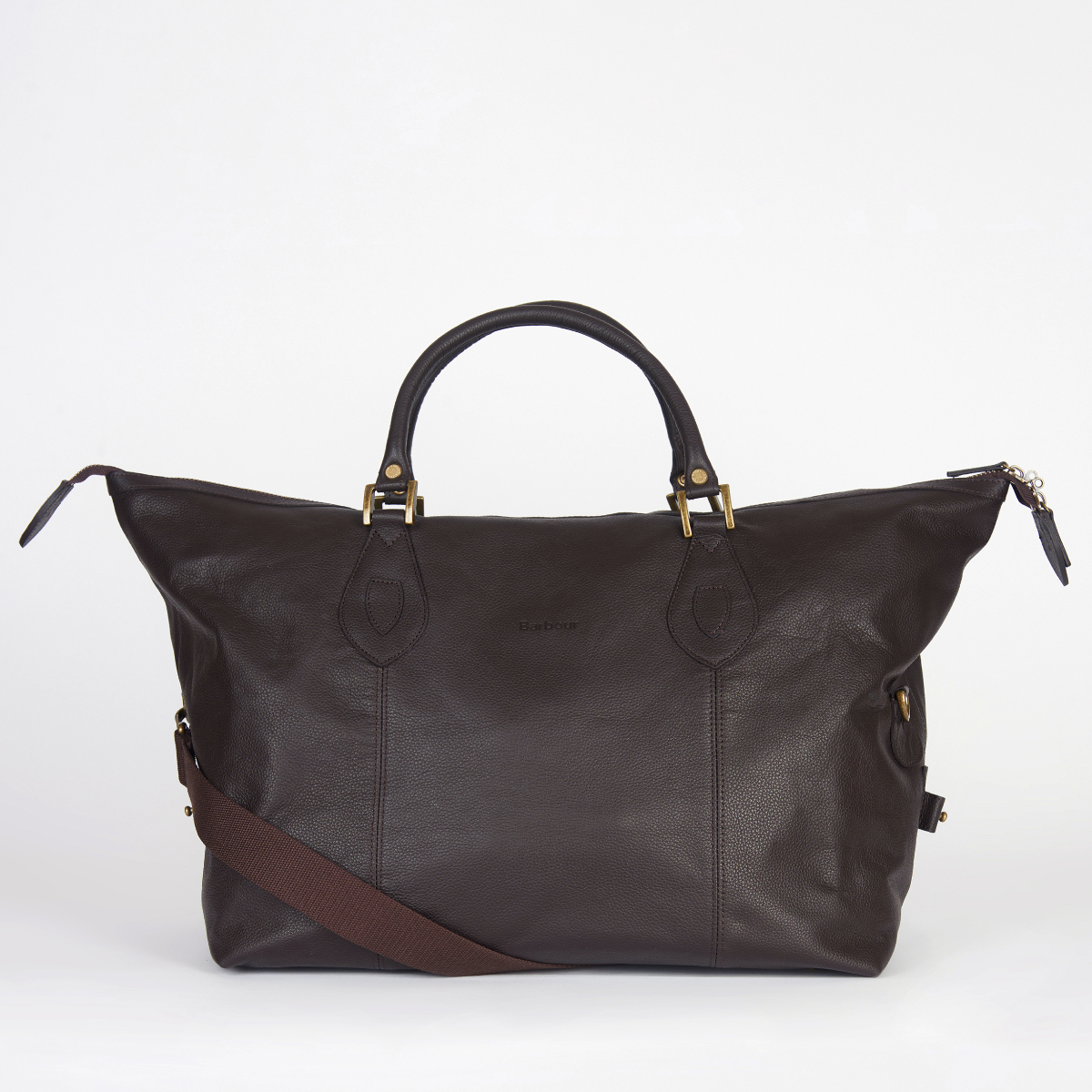 Barbour Leather Medium Travel Explorer Holdall | Chocolate
