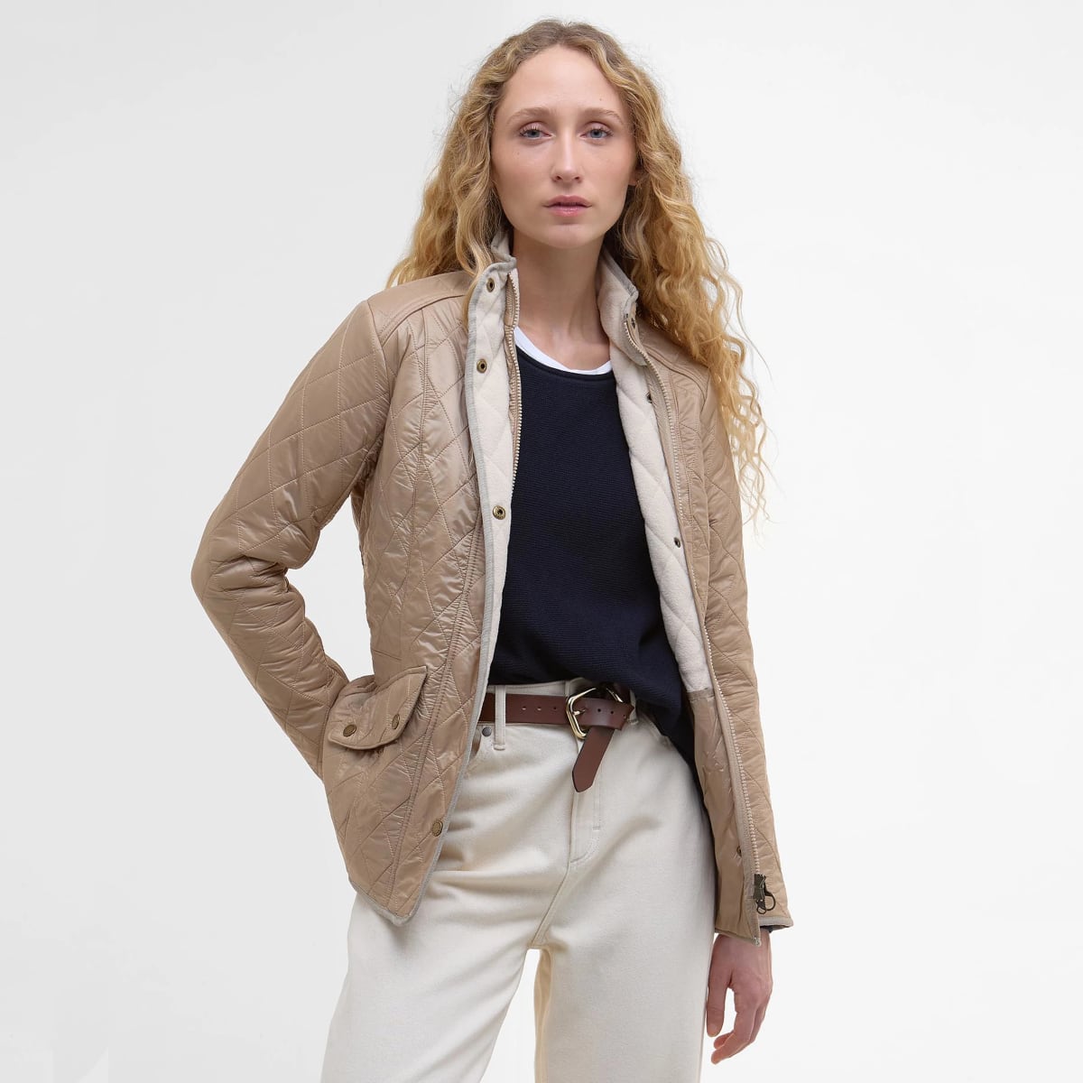 Barbour Cavalry Polarquilt Women's Quilted Jacket | Light Fawn
