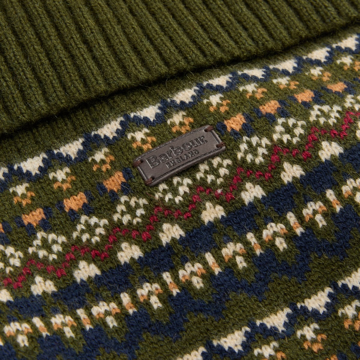 Barbour Marlow Fair Isle Dog Jumper | Olive