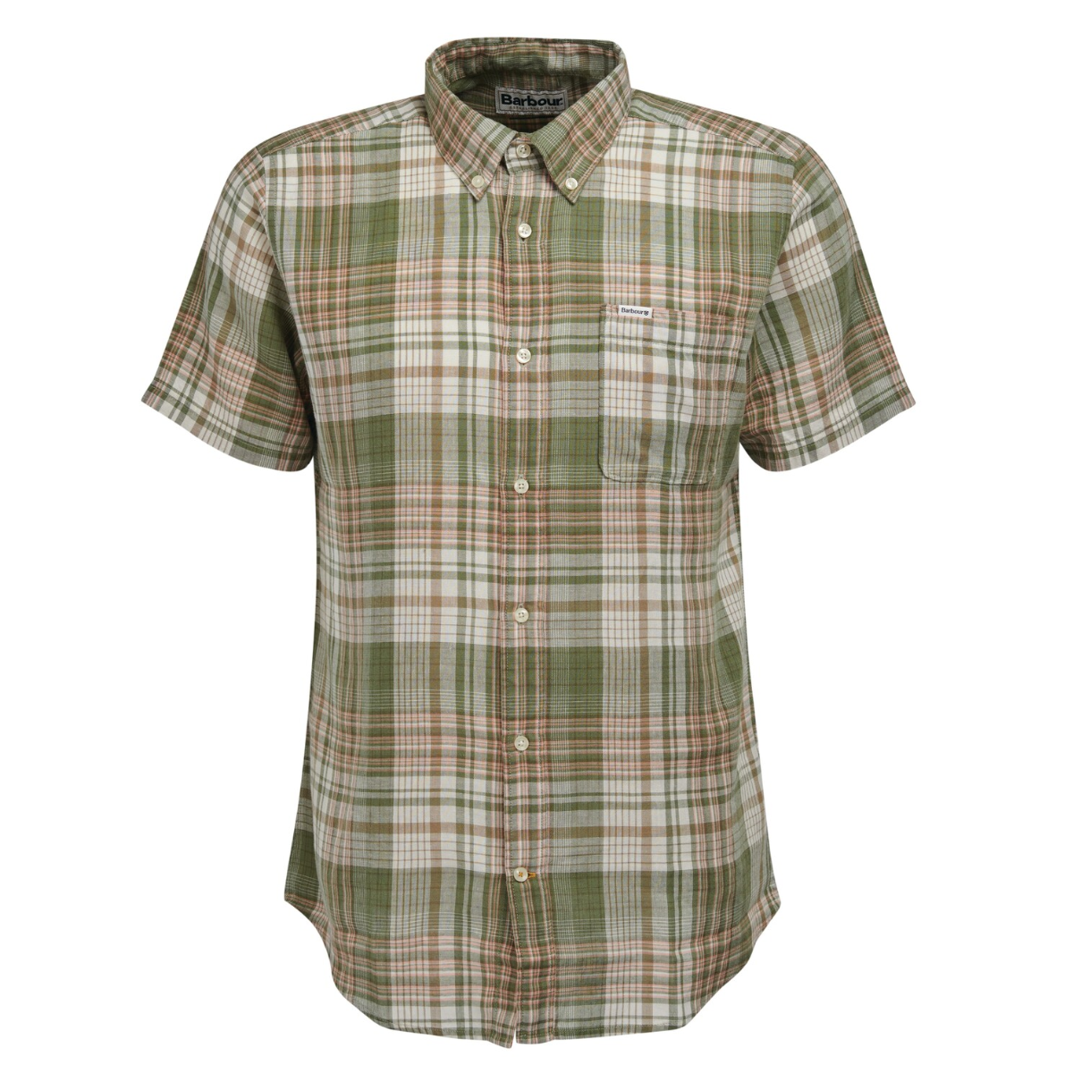 Barbour Ellerburn Short Sleeved Tailored Fit Men's Shirt | Burnt Olive