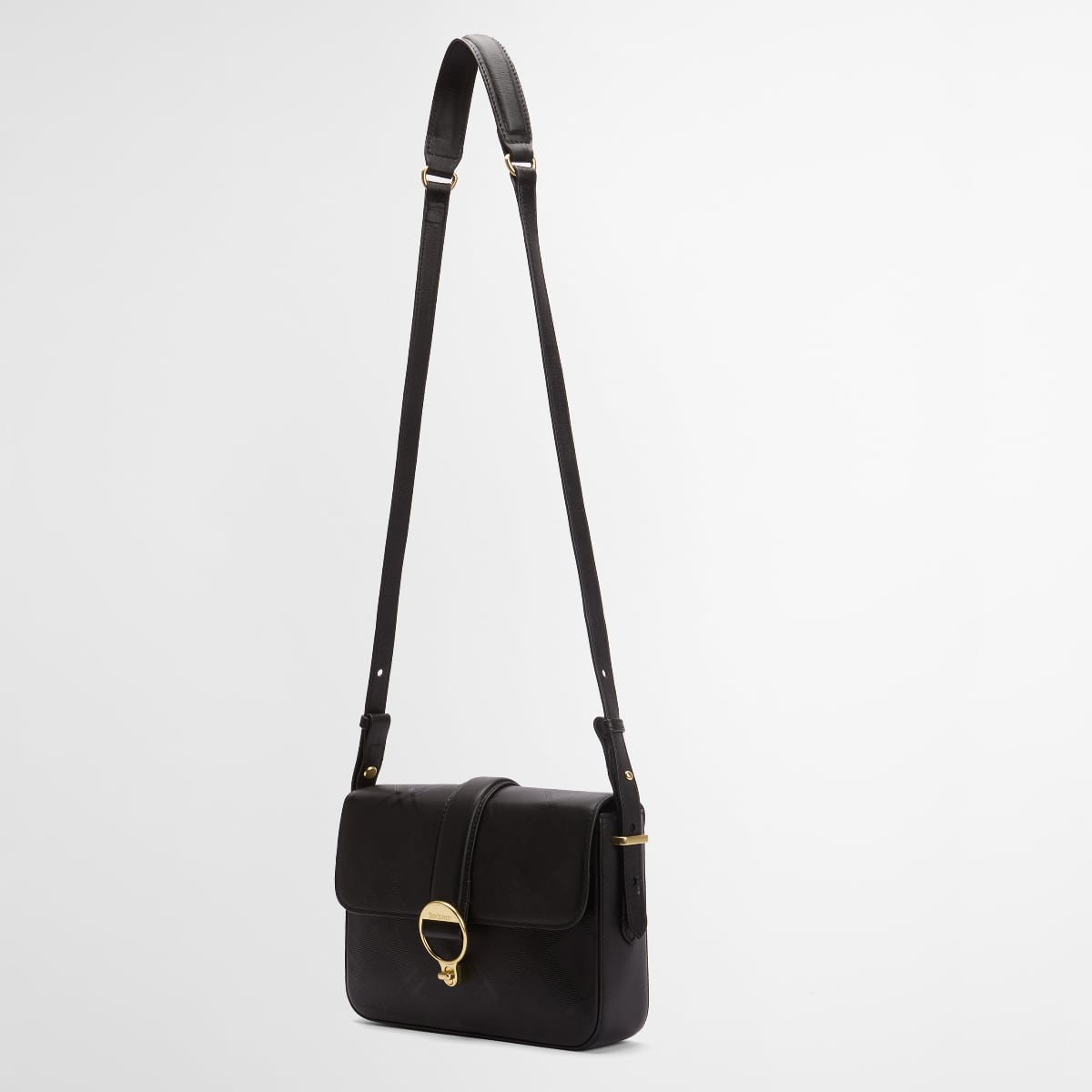 Barbour Rosa Leather DEBOSS Crossbody Bag | Black Deboss