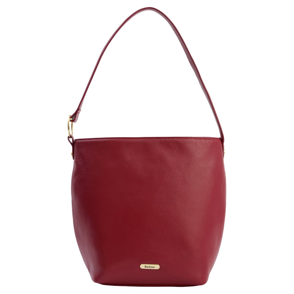 Barbour Cedar Large Leather Bucket Bag | Red