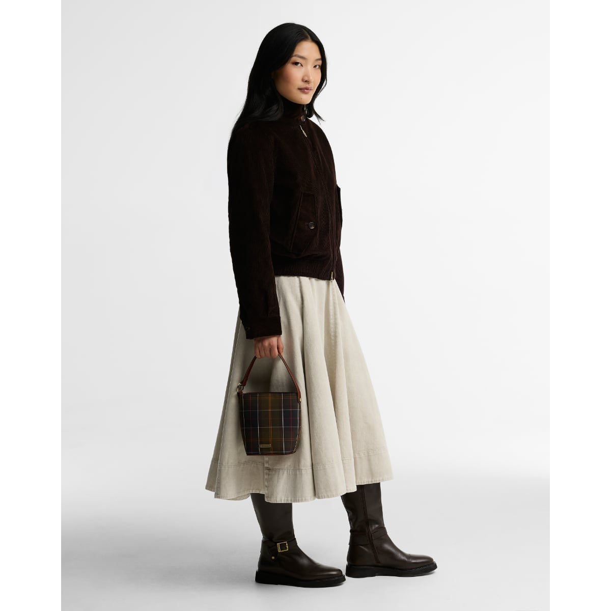 Barbour Cedar Mini Tartan Bucket Bag | Classic Tartan