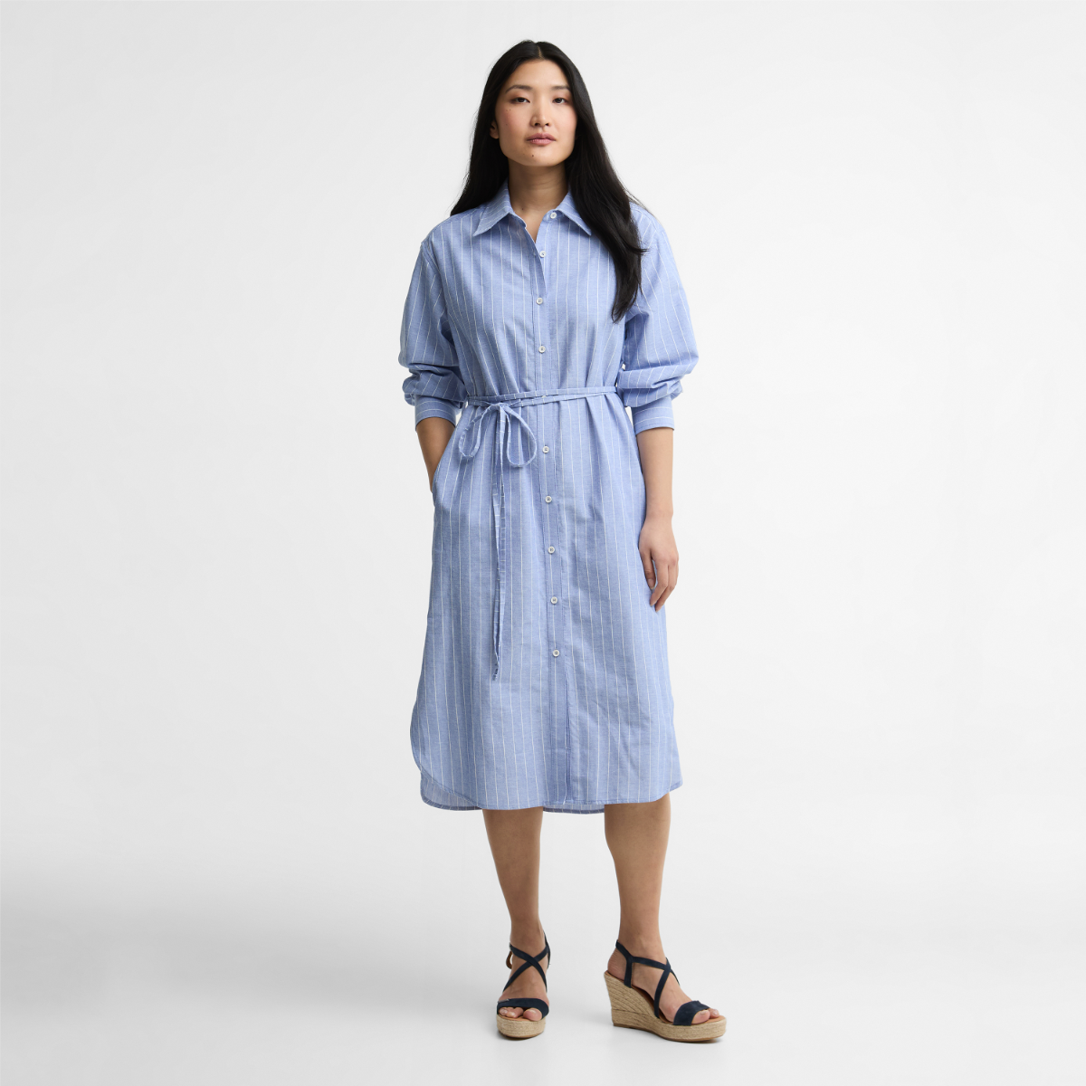 Barbour Avon Women's Striped Dress | Chambray-White Stripe