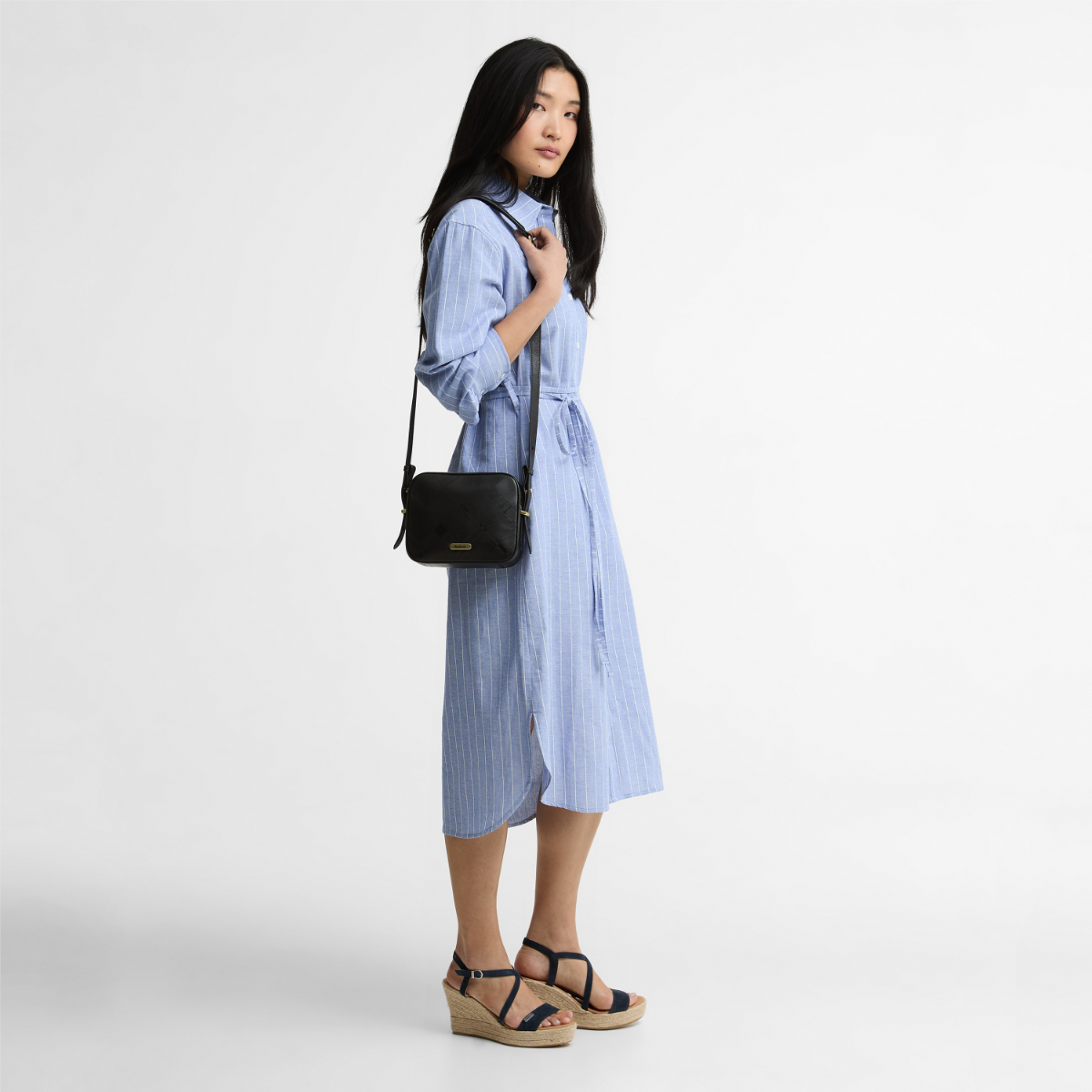 Barbour Avon Women's Striped Dress | Chambray-White Stripe