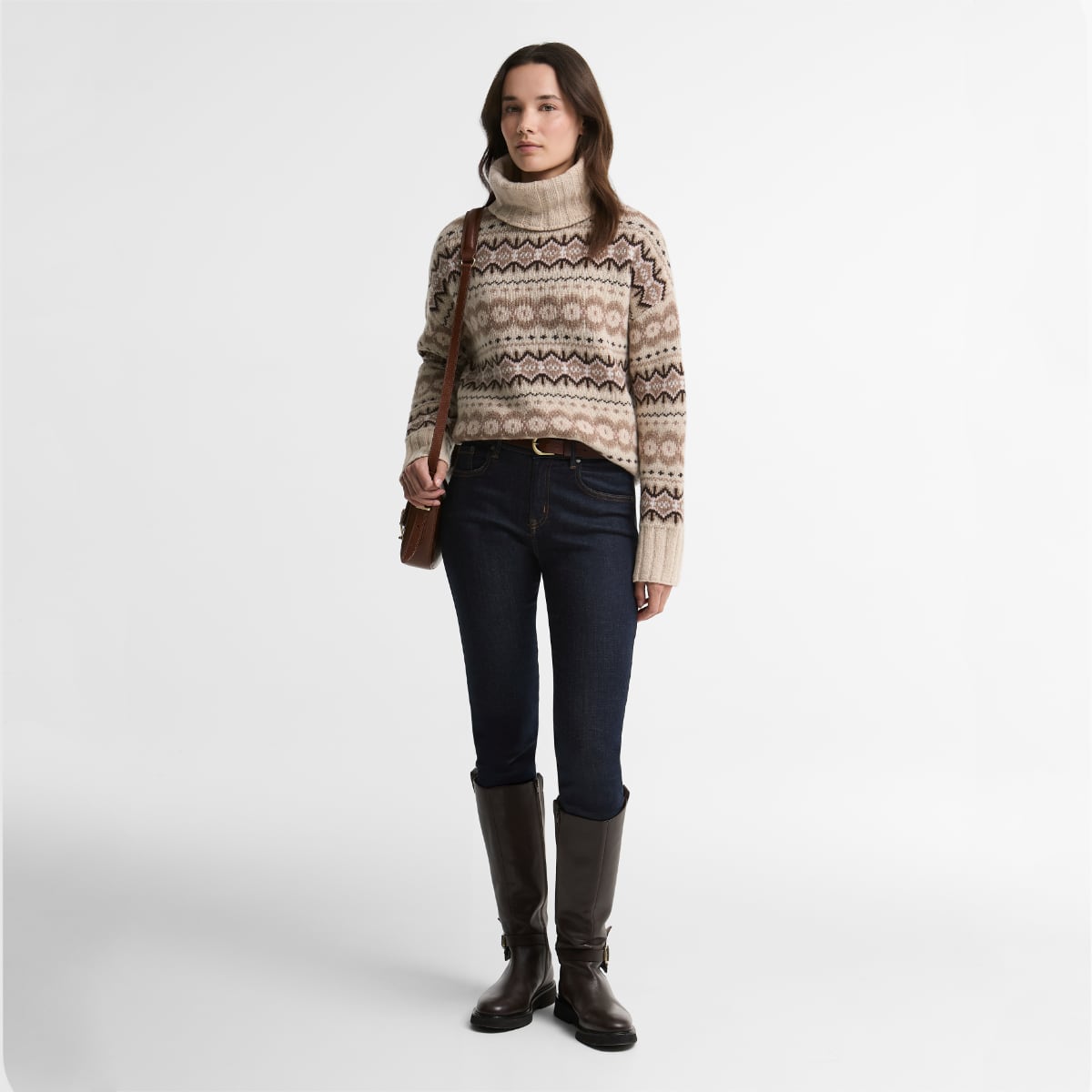 Barbour Helen Fair isle Roll-Neck Jumper | Birch Multi
