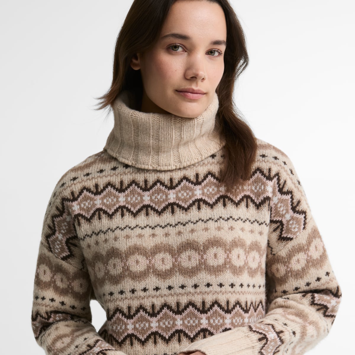 Barbour Helen Fair isle Roll-Neck Jumper | Birch Multi