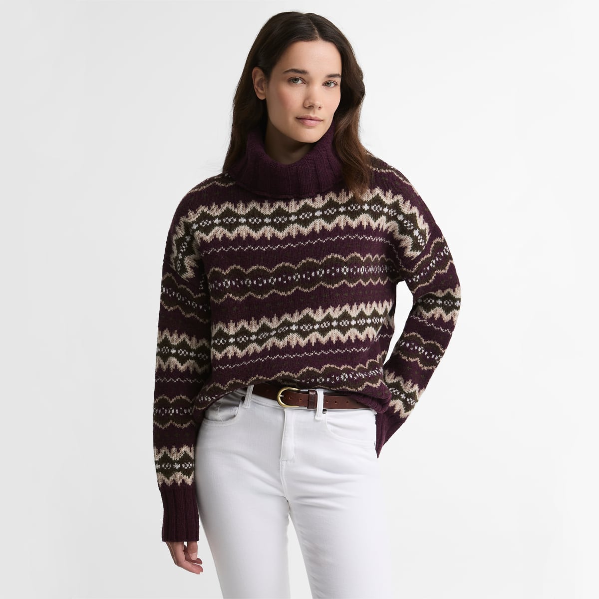 Barbour Helen Fair isle Roll-Neck Jumper | Fig Multi