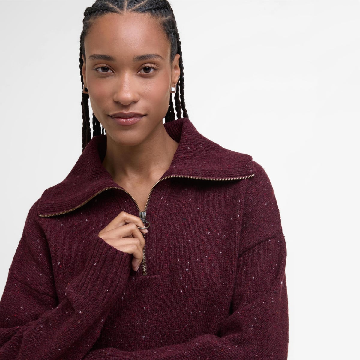 Barbour Lavensdale Half-Zip Women's Knit | Black Cherry