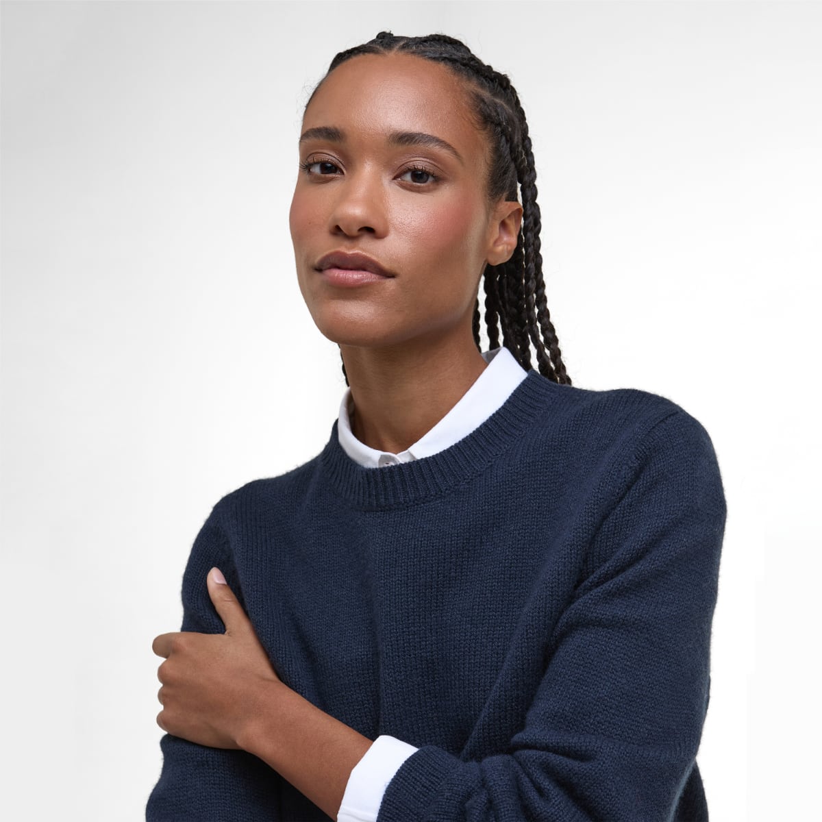 Barbour Woodhouse Crew Neck Women's Knit | Navy