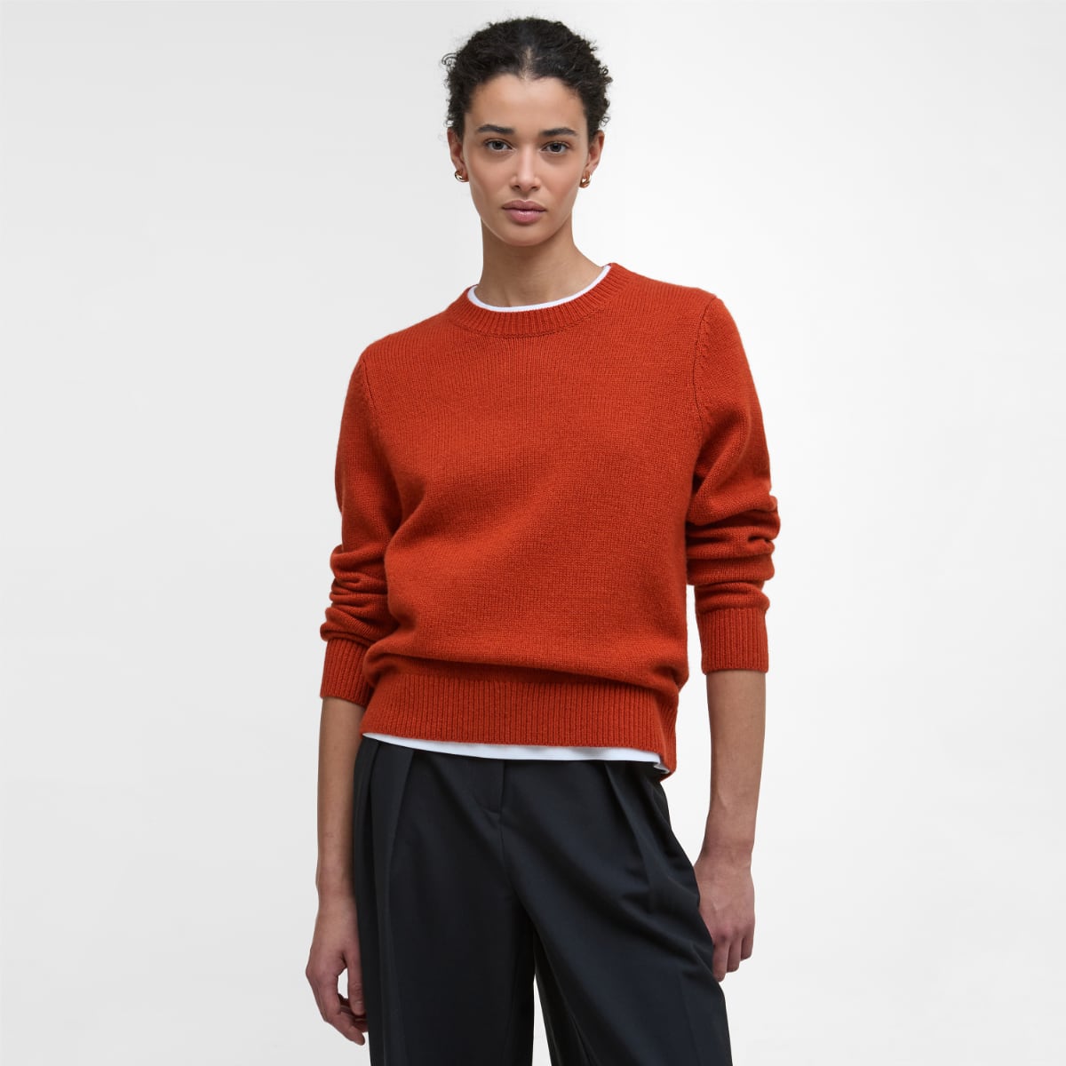 Barbour Woodhouse Crew Neck Women's Knit | Orange
