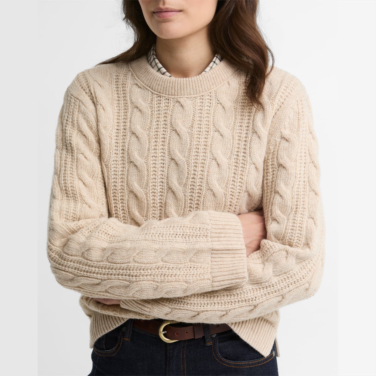 Barbour Joan Cropped Cable Knit Women's Jumper | Birch
