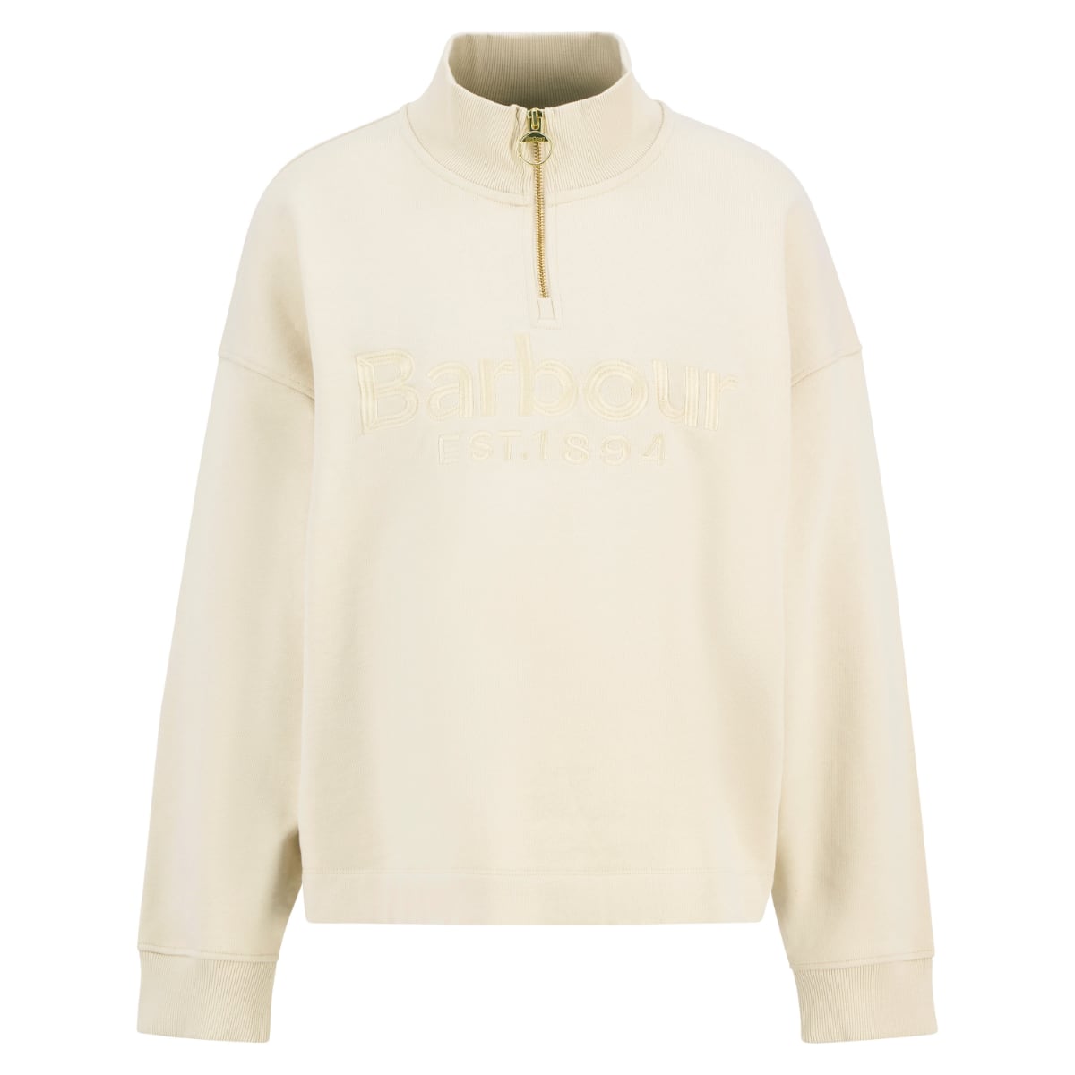 Barbour Sara Half Zip Women's Sweatshirt | Oat