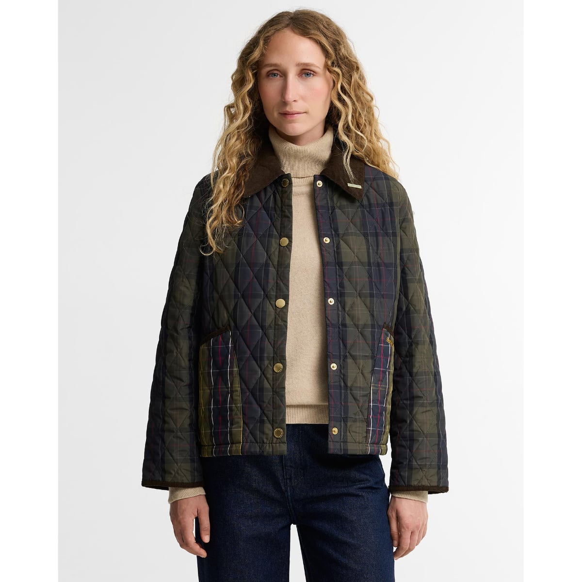Barbour Tartan Reimagined Icons Cropped Liddesdale Women's Quilted Jacket | Shadow Classic