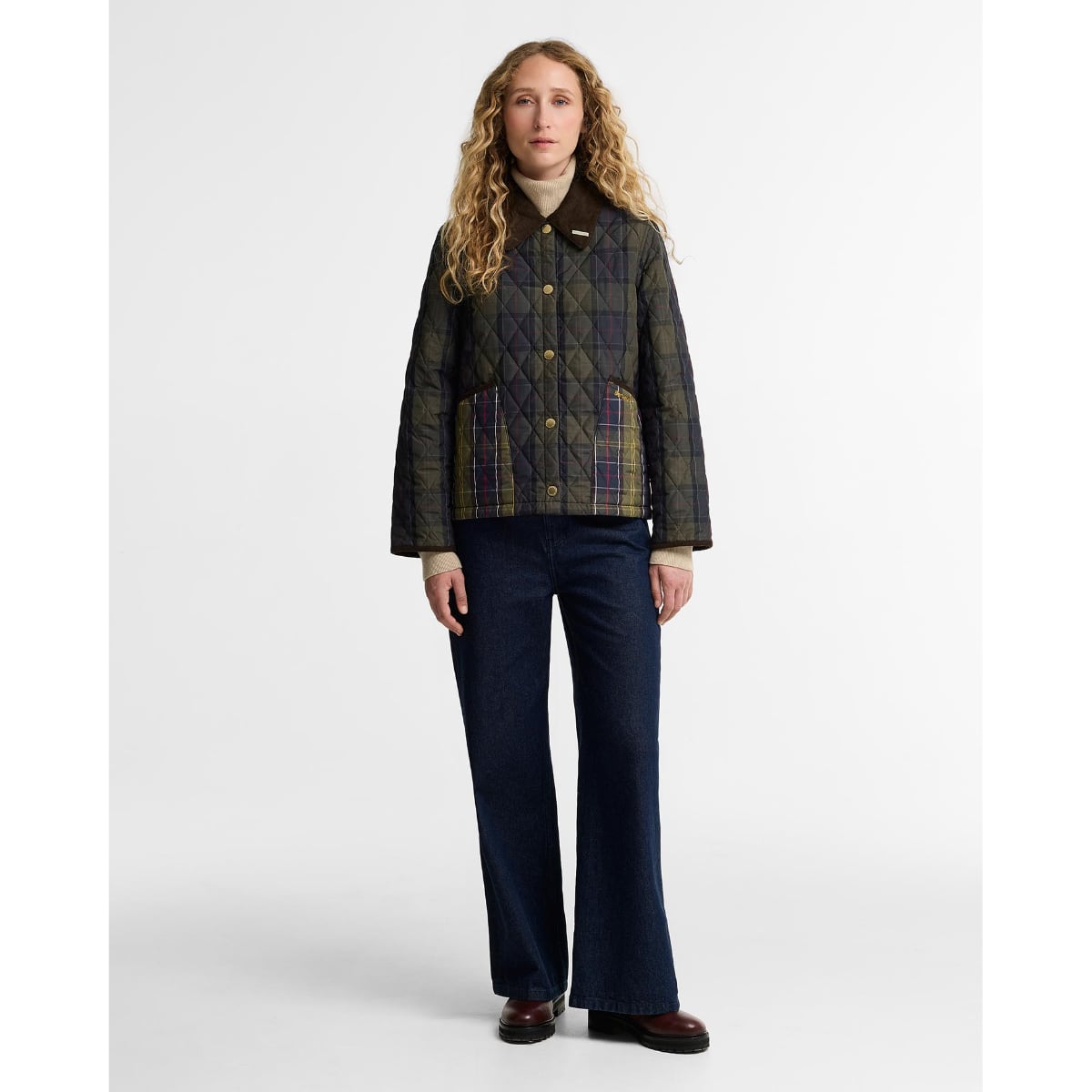 Barbour Tartan Reimagined Icons Cropped Liddesdale Women's Quilted Jacket | Shadow Classic