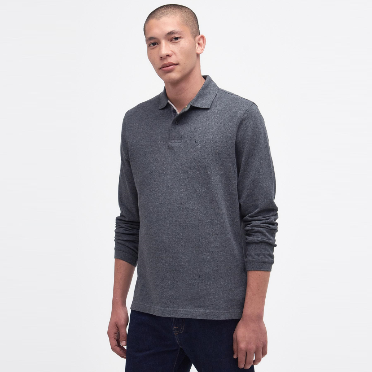 Barbour Long Sleeve Men's Sports Polo | Slate Marl