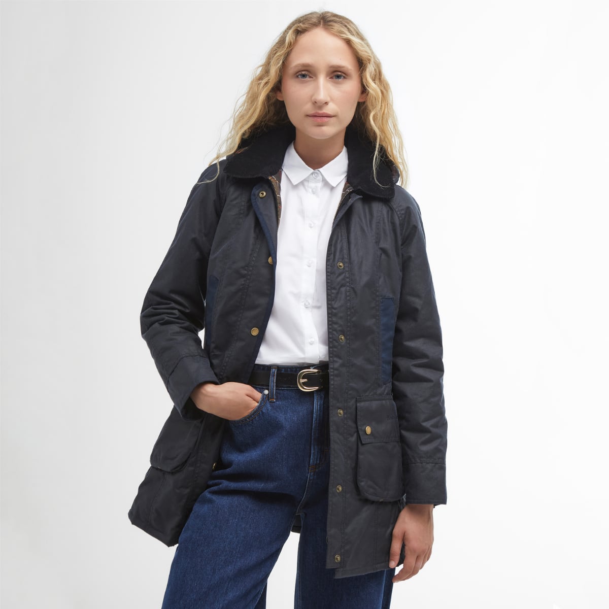 Barbour Bower Women's Waxed Jacket | Navy