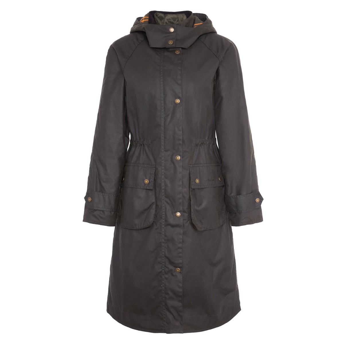 Barbour LONG Cannich Women's Waxed Jacket | Olive