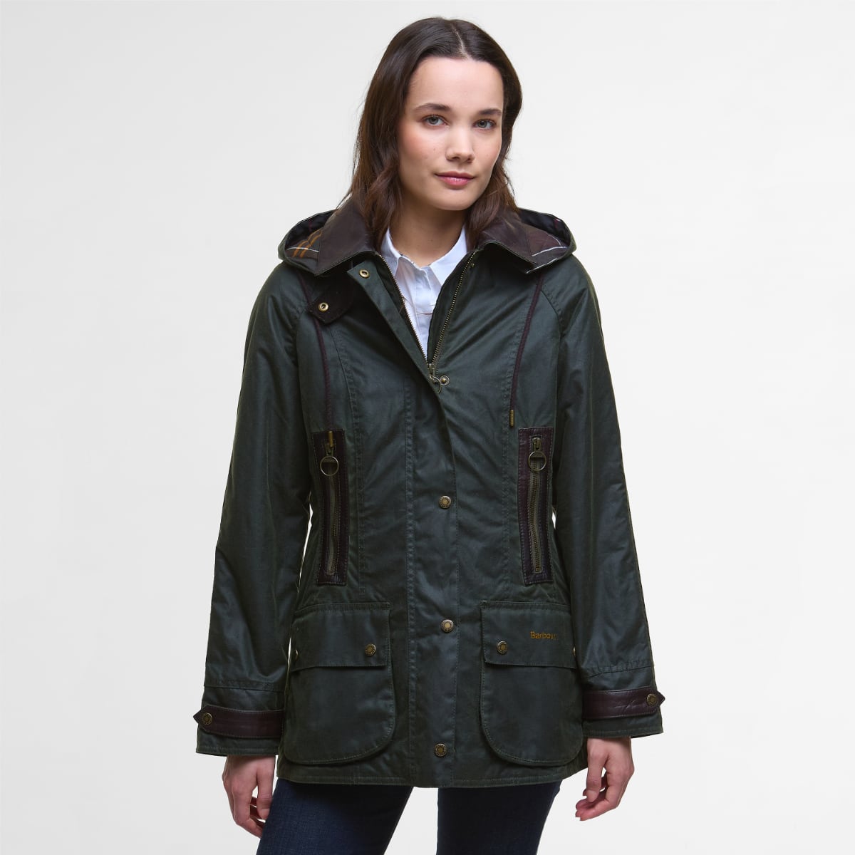 Barbour Ivy Women's Waxed Parka | Fern